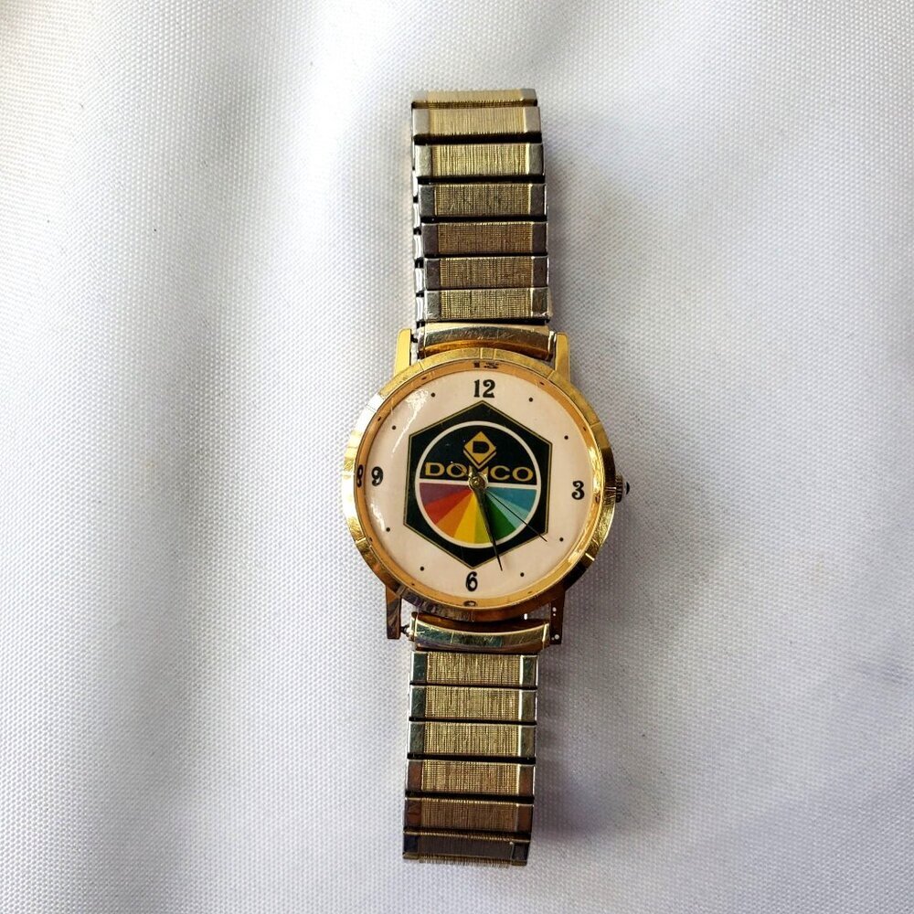 Domco Vintage Mens Wristwatch With Speidel USA Gold/Silver Expansion Band 12 hr - Picture 11 of 11